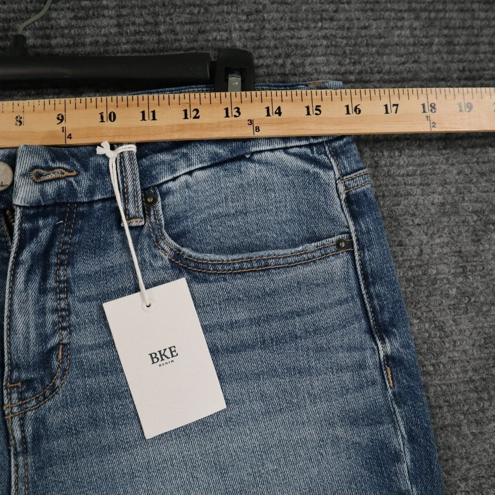 BKE Andi Cropped Straight Jeans Womens 29 Distressed Raw Hem Casual Wear